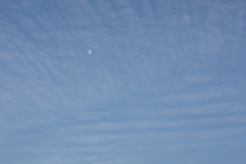 月と波状雲